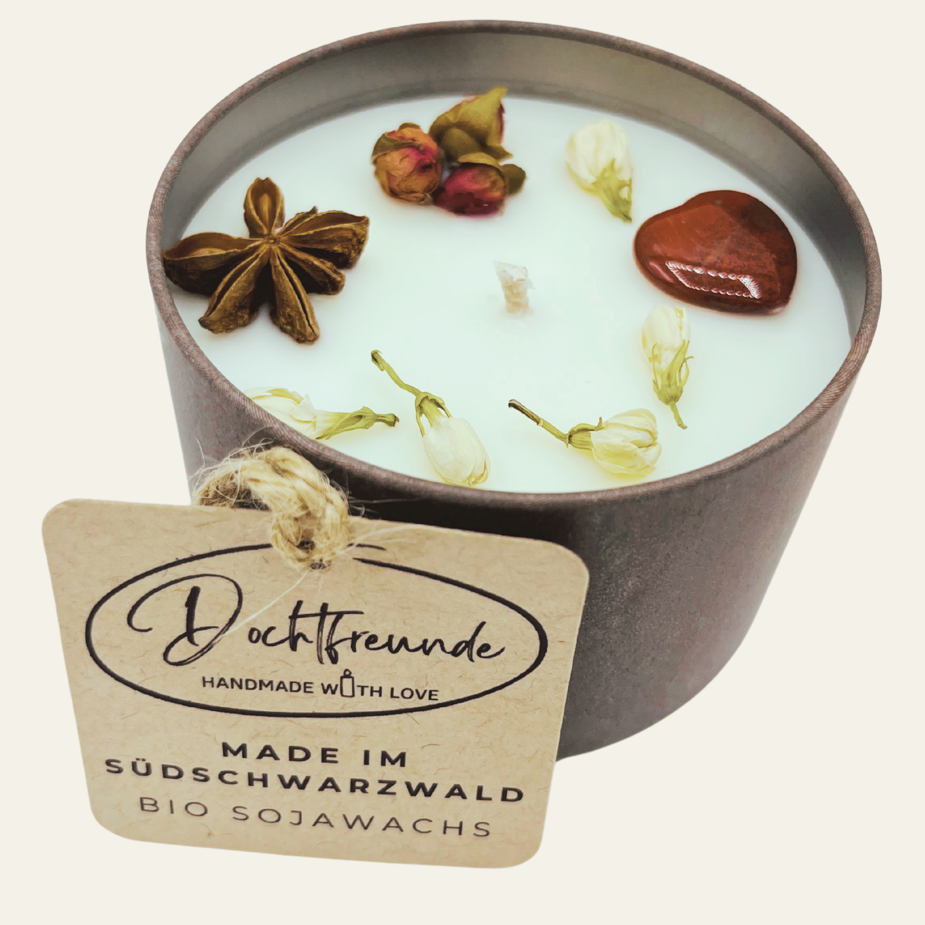 Personalisierte Duftkerze „Dein Name ♥“ | Sojawachs & Vegan | DochtFreunde