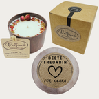 Personalisierte Kerze Beste Freundin | Geschenk mit Name & Symbol | Handmade Sojawachs 175ml | DochtFreunde