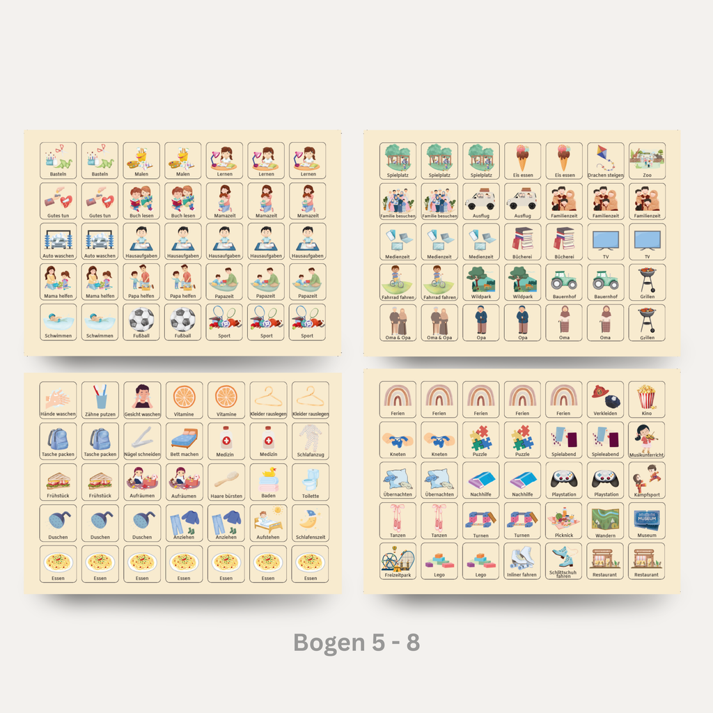 Ramadan Wochen- & Tagesplaner Bundle Kinder mit 280 Klett-Routinekarten | Islamisches Aktivitäts-Set | BAGGER