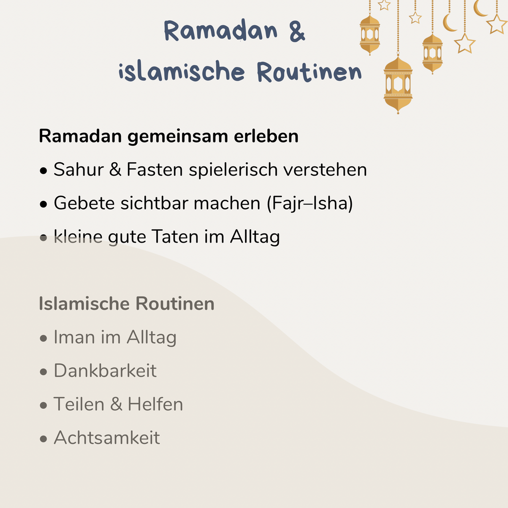 Ramadan Wochen- & Tagesplaner Bundle Kinder mit 280 Klett-Routinekarten | Islamisches Aktivitäts-Set | BLÜTENZEIT
