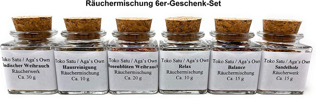 Kräuter zum Räuchern heimischen Kräutern Harzen Räucherhölzern Esoterik Räucherwerk 6er GeschenkSet