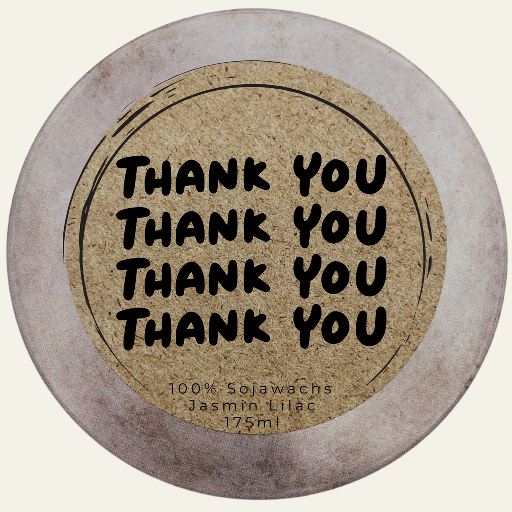 Handgemachte Duftkerze „Thank You“ – Personalisierbares Geschenk für tiefste Dankbarkeit