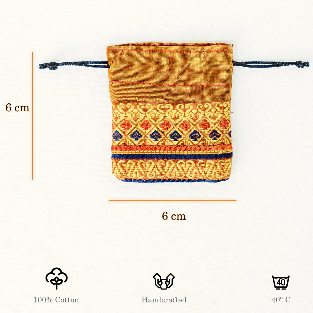 Schmuckbeutel beutel Sari-Stoff - bunte Geschenkverpackung