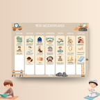 Ramadan Wochen- & Tagesplaner Bundle Kinder mit 280 Klett-Routinekarten | Islamisches Aktivitäts-Set | BAGGER