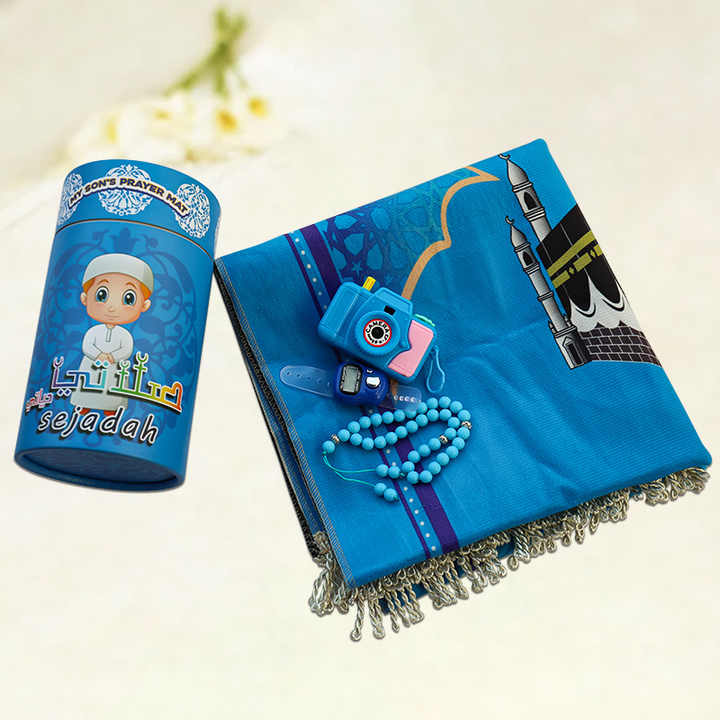 Halalhaus Kinder Gebetsteppich-Set – mit Tasbih, Digitalzähler & „Kamera“