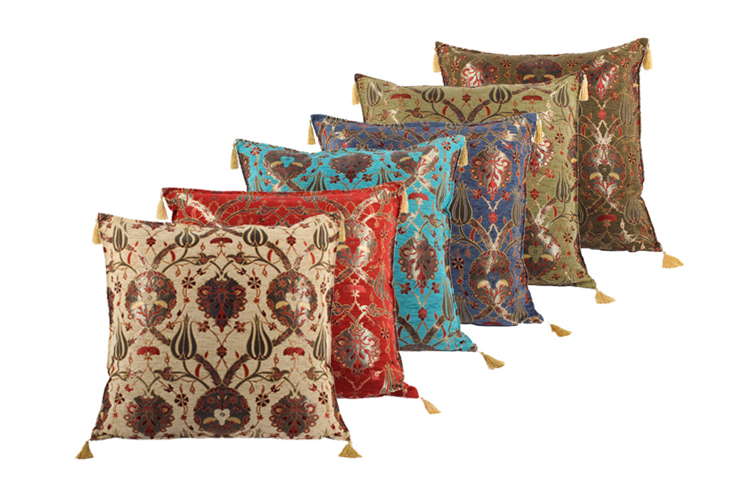 Türkische Kissenbezüge mit gemischtem Tulpenmuster – In 4 Größen und 9 Farben erhältlich