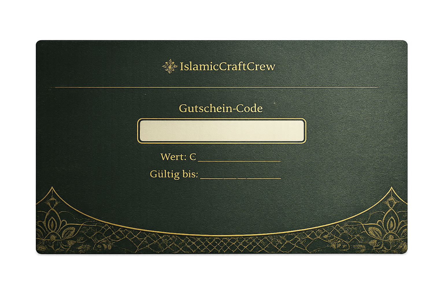 IslamicCraftCrew Geschenkgutschein (per Post)