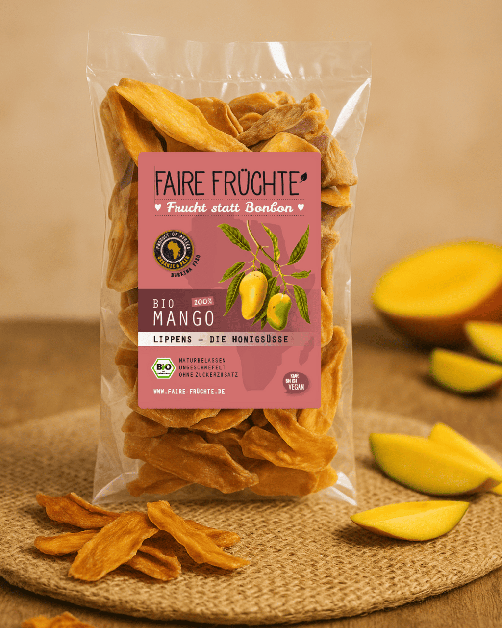100g Bio Mangostreifen Lippens 'die Süße'