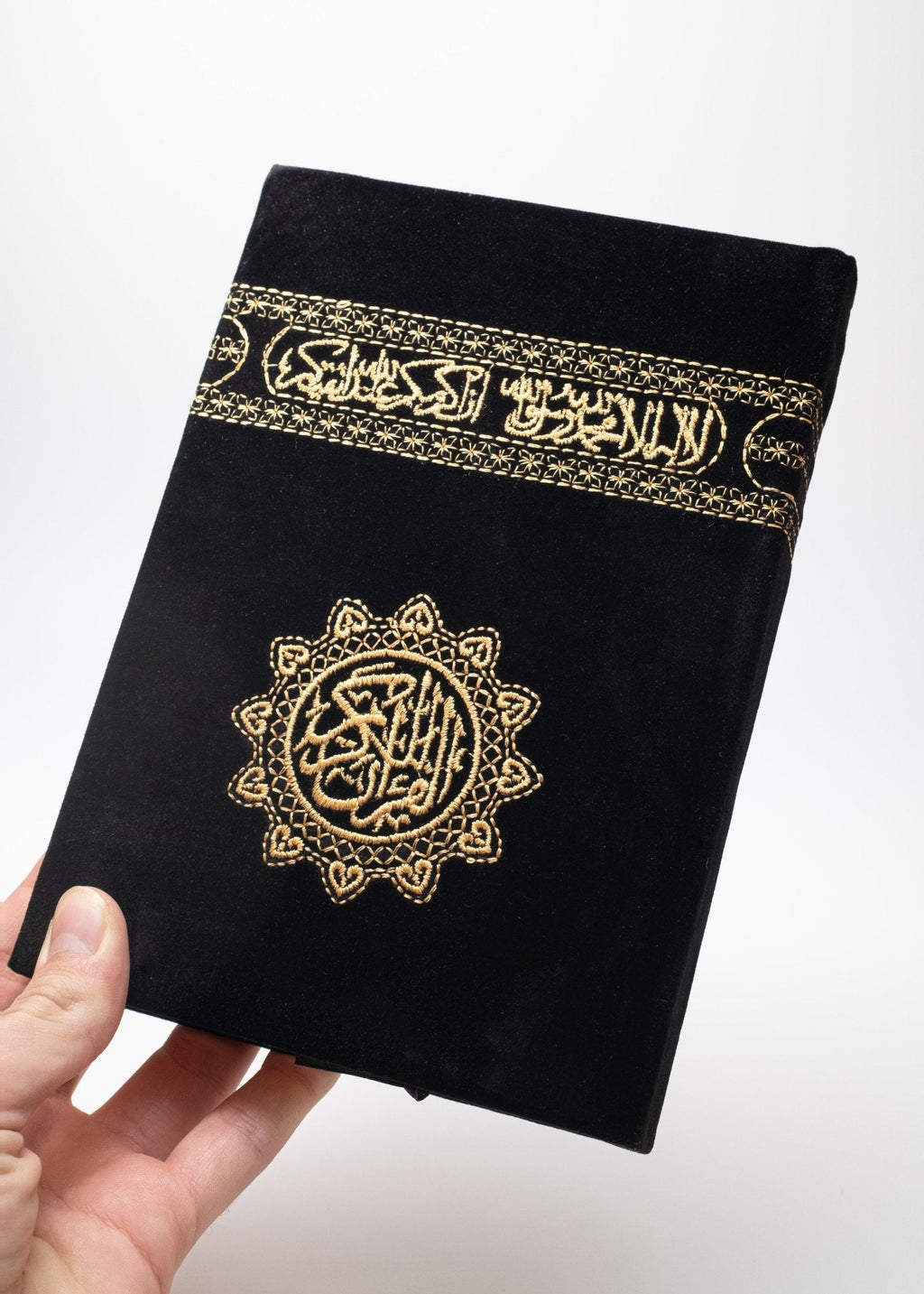 Qur’an Arabic Kaaba-Inspired - Velvet  with Gold Embroidery