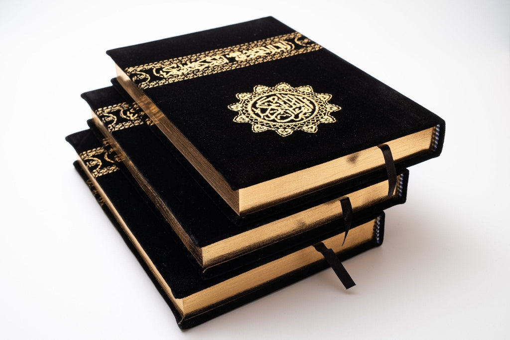Qur’an Arabic Kaaba-Inspired - Velvet  with Gold Embroidery