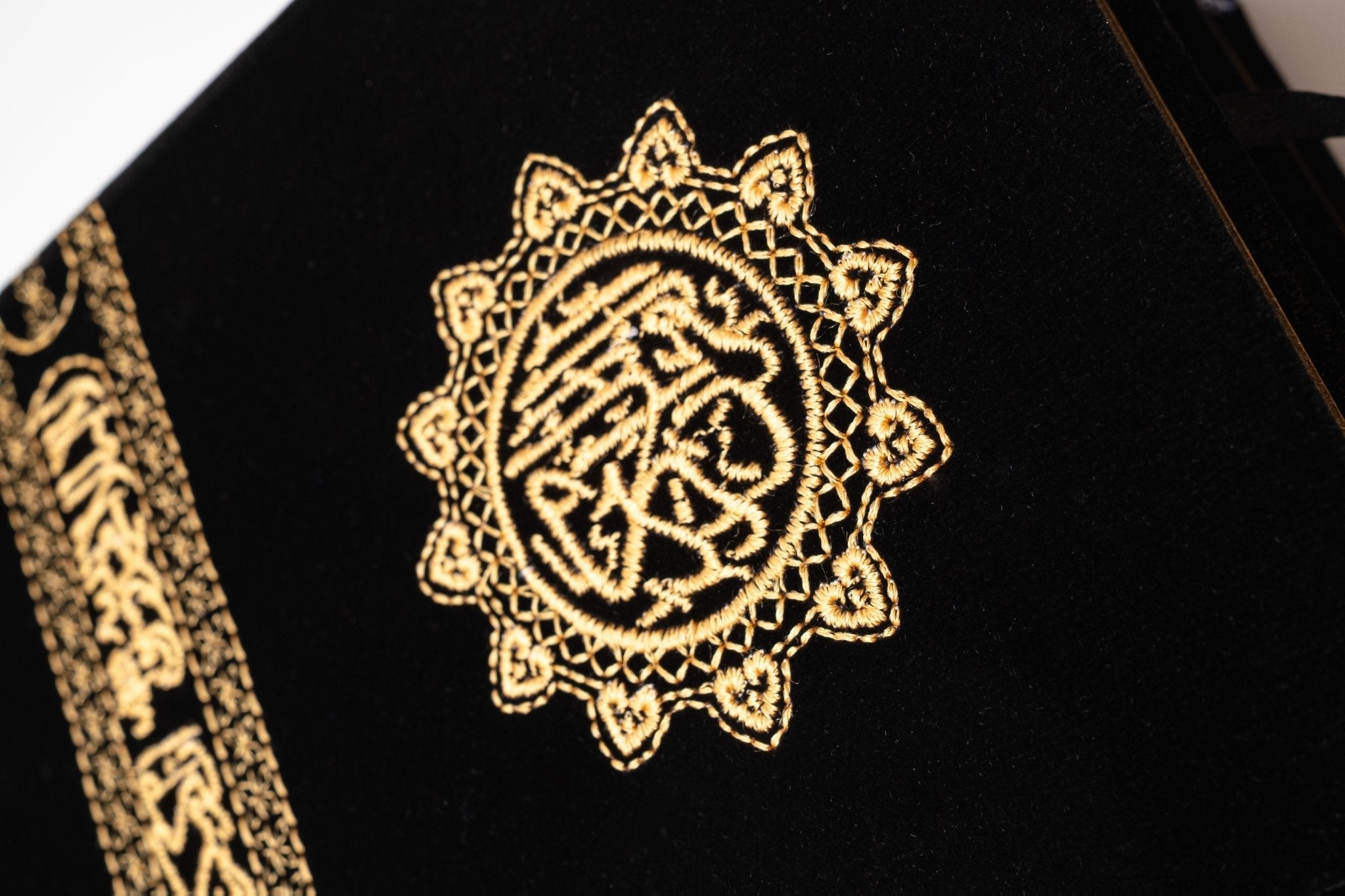 Qur’an Arabic Kaaba-Inspired - Velvet  with Gold Embroidery