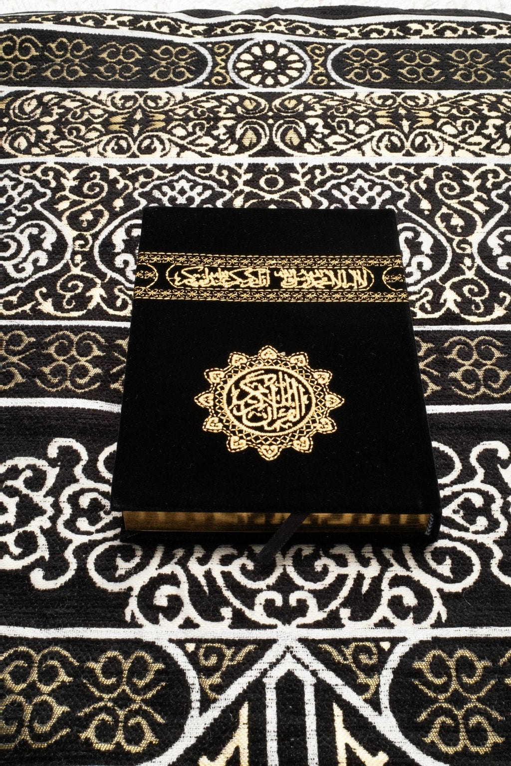 Qur’an Arabic Kaaba-Inspired - Velvet  with Gold Embroidery