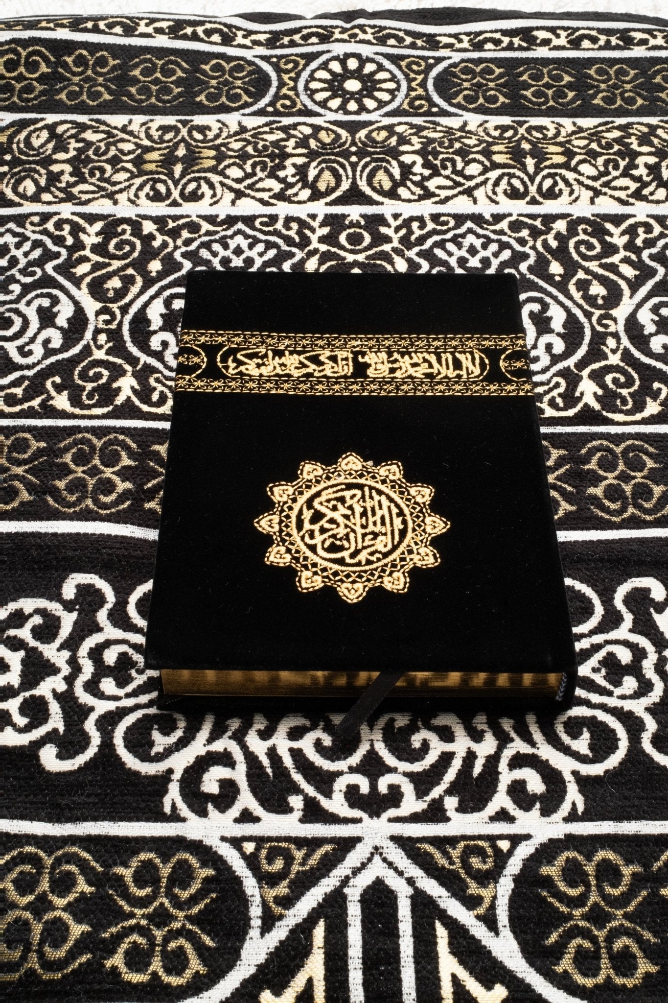 Qur’an Arabic Kaaba-Inspired - Velvet  with Gold Embroidery