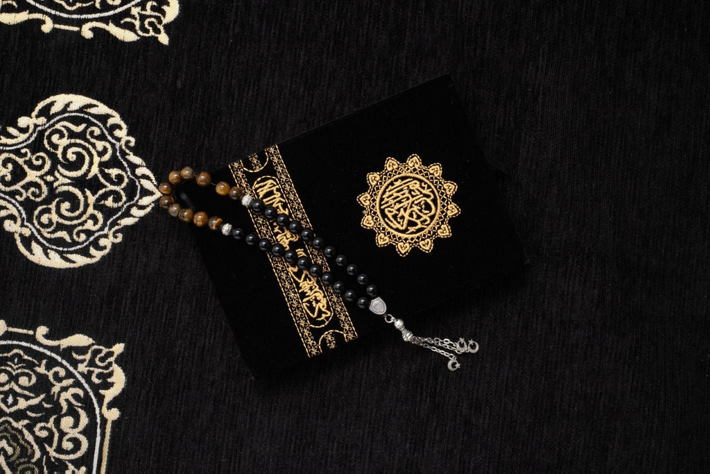Qur’an Arabic Kaaba-Inspired - Velvet  with Gold Embroidery