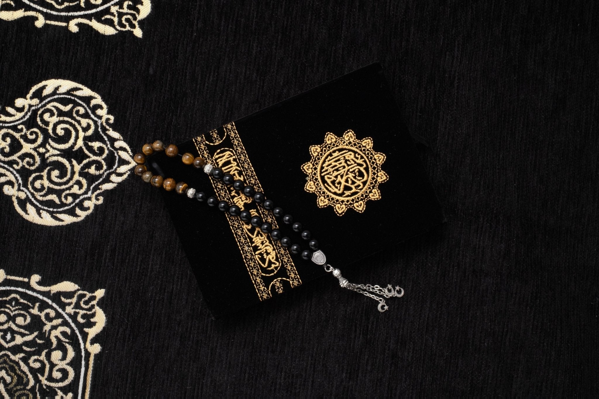 Qur’an Arabic Kaaba-Inspired - Velvet  with Gold Embroidery