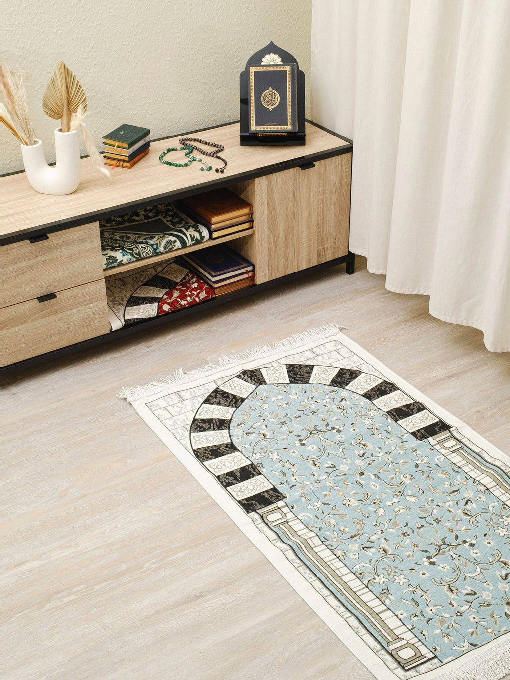 Rauda  Granada Arch Prayer Mat  | Soft, Lightweight Floral Arch Design | Multiple Colours Available