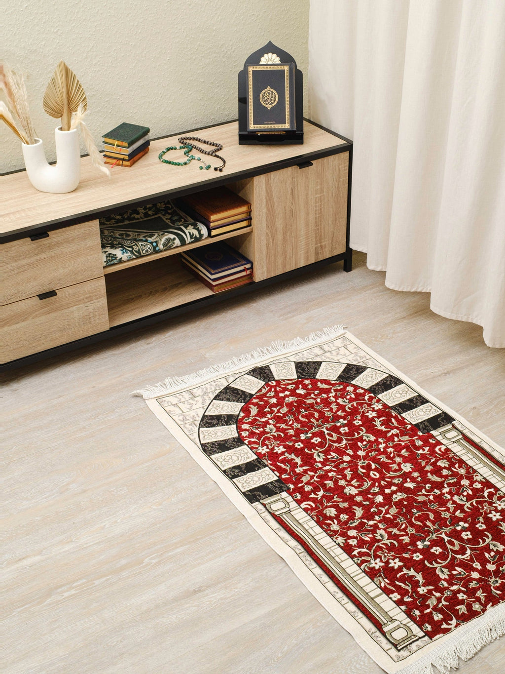 Rauda  Granada Arch Prayer Mat  | Soft, Lightweight Floral Arch Design | Multiple Colours Available