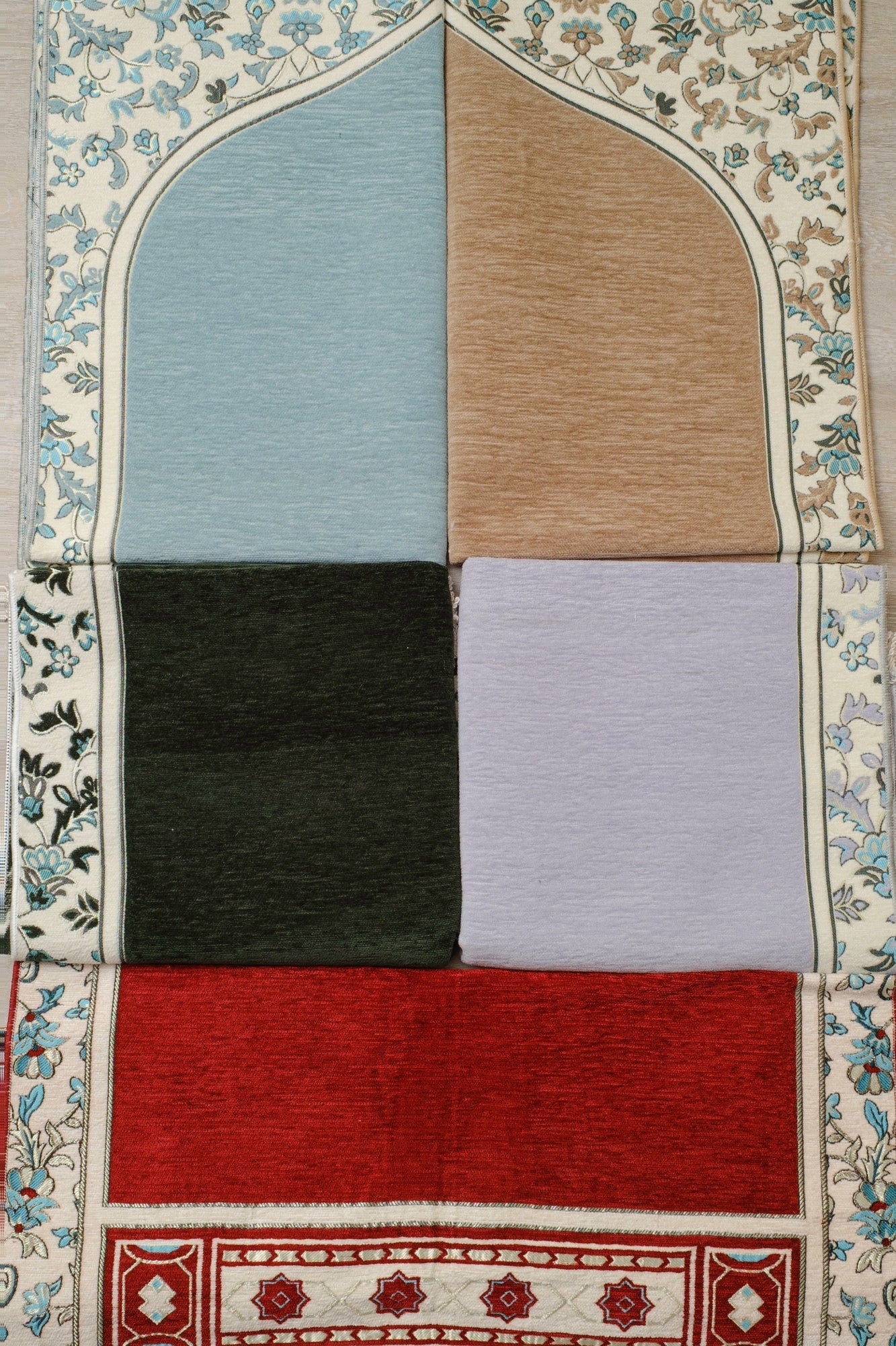 Rauda  Medina Bloom Prayer Mat | Soft, Minimal Floral Border Design | Lightweight and Elegant