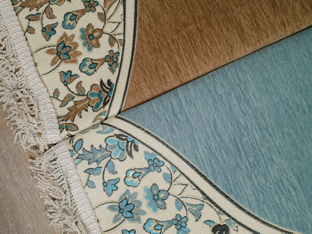 Rauda  Medina Bloom Prayer Mat | Soft, Minimal Floral Border Design | Lightweight and Elegant