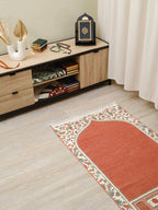 Rauda  Medina Bloom Prayer Mat | Soft, Minimal Floral Border Design | Lightweight and Elegant