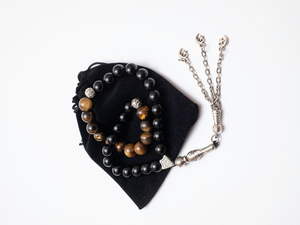 Tiger Eye Tasbih – 33 Beads | Natural Stone • Premium Dhikr Prayer Beads